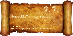 Hegedűs Tirzusz névjegykártya